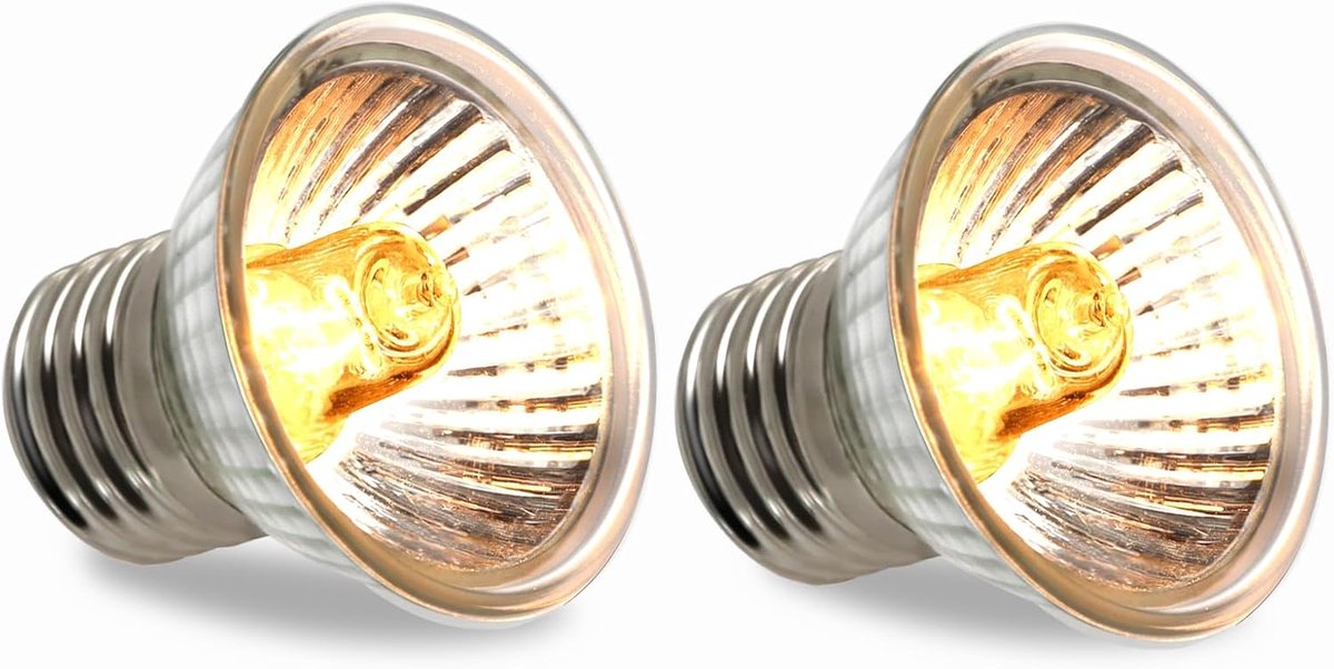 SnelShoppen - Warmtelamp Terrarium E27 Dimbaar 25W UVA UVB Verwarmingslamp voor Schildpadden, Slangen, Hagedissen, Amfibieën, Set van 2