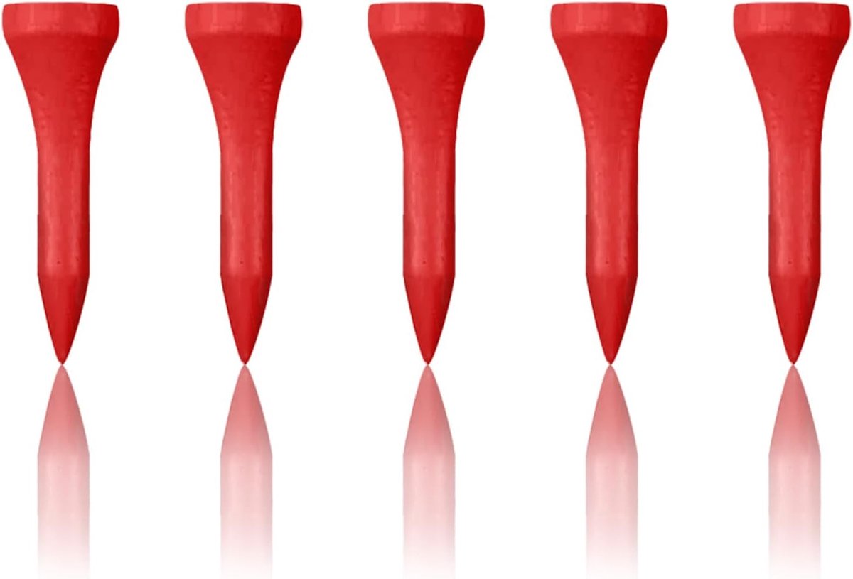 Houten Golftees 38mm - Rood - Biologisch afbreekbaar - Sterk en duurzaam - ShopVlot