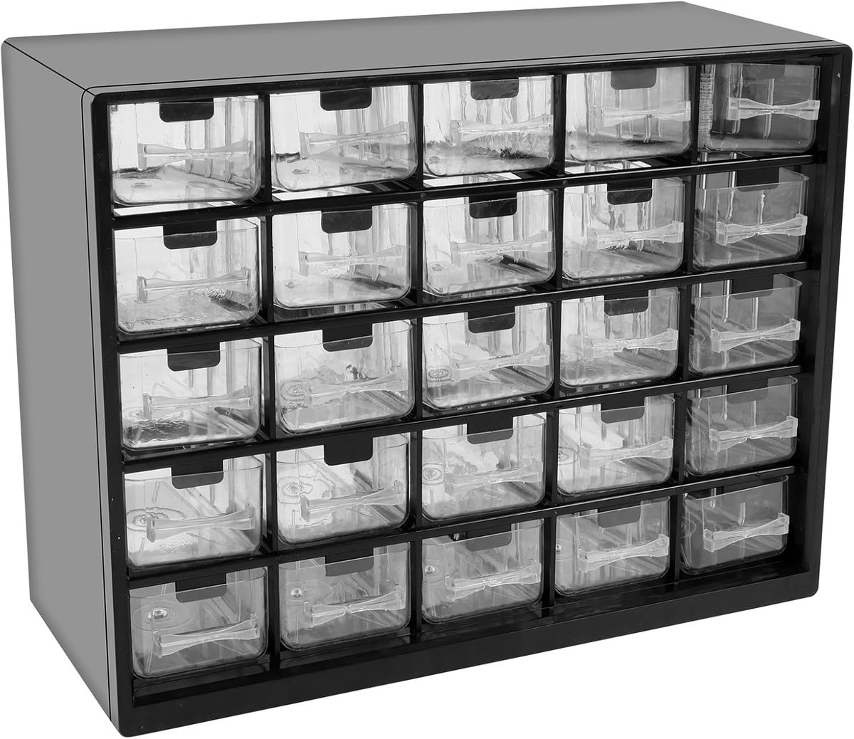 SnelShoppen - Stackable Opbergdoos met 25 Lades, 50 Verwijderbare Tussenschotten, Gereedschapskist voor DIY, Klein Onderdeel Magazijn in Zwart, Ideaal
