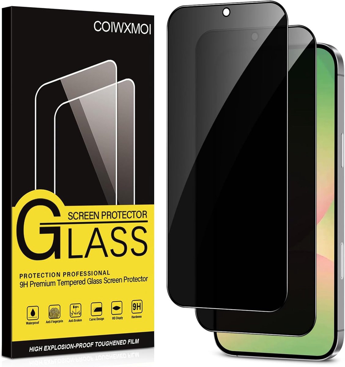 Mobiel gehard glas - anti-spionageglas - hardheid 9H - krasbestendig, hoge definitie - ShopVlot