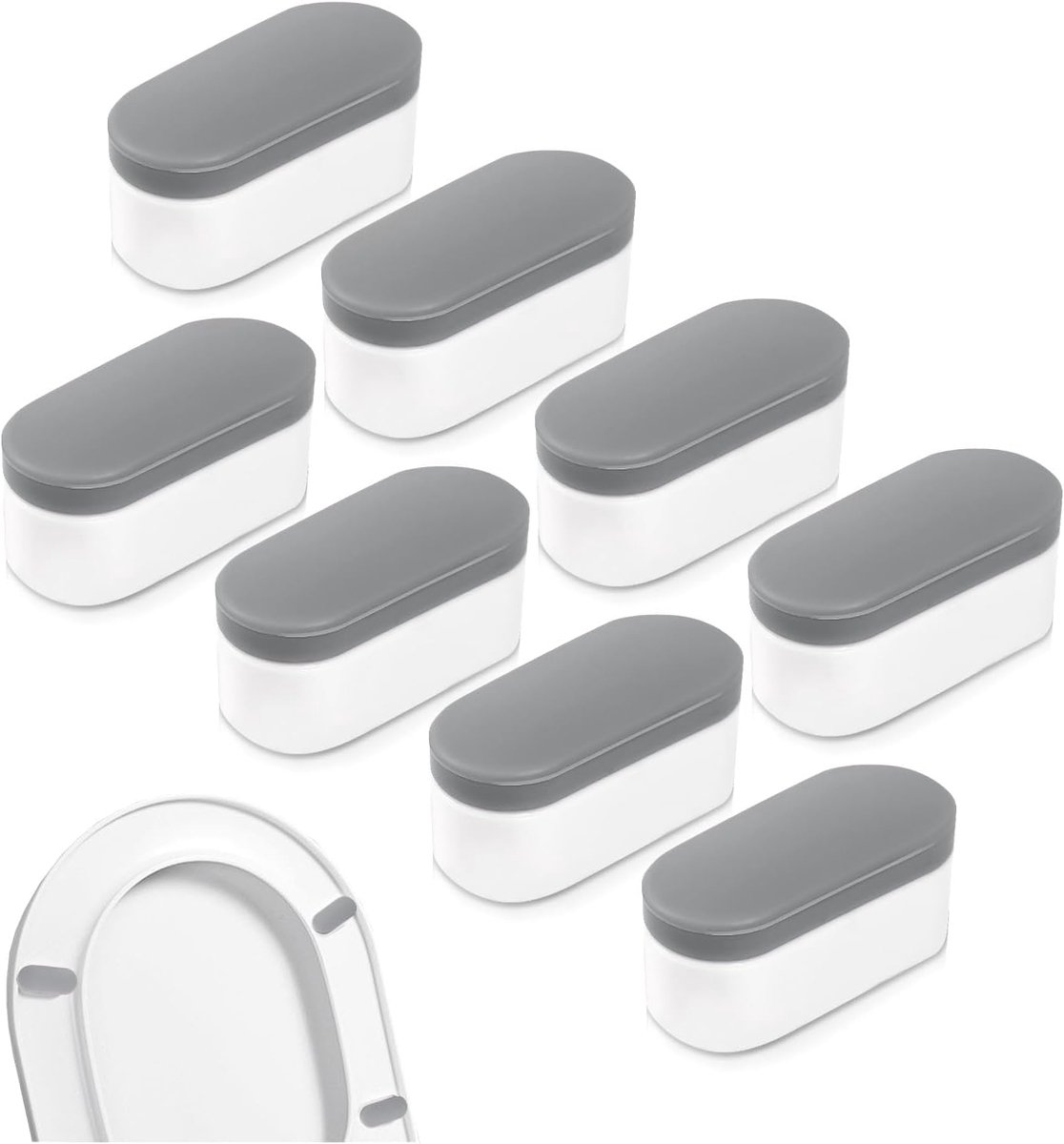 8 stuks universele toiletstoelbumpers voor bidet, zelfklevende toiletzittingafstandhouder, bidetbumpers stoppen met glijden en wiebelen voor thuiskantoor
