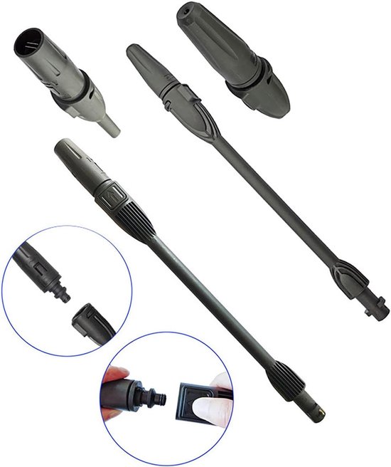 Tools Hogedrukreiniger, compatibel met Karcher-hogedrukreinigers + 5 m slang met messing snelkoppelingen + roterende turbo-mondstuk + verstelbare sproeikop + snelkoppelingsadapter — afbeelding 5