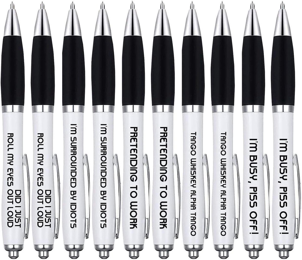 Set Van 10 Zwarte Balpennen, Leuk Om Op De Gelpen Te Drukken, Soepel Schrijven, Kantoorbenodigdheden, Geschikt Voor Scholen En Kantoren.