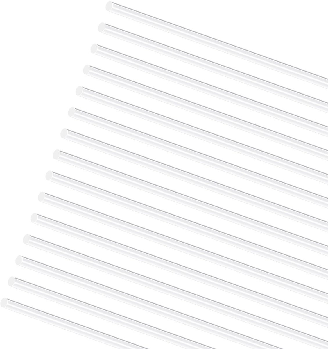 15 stuks acrylstaven, ronde staven, 4 x 300 mm, 0,3 m, HQMYKOR acryl transparante ronde staven, heldere acrylstaaf voor doe-het-zelf knutselen, verlichting, kunstcreaties, modelbouw