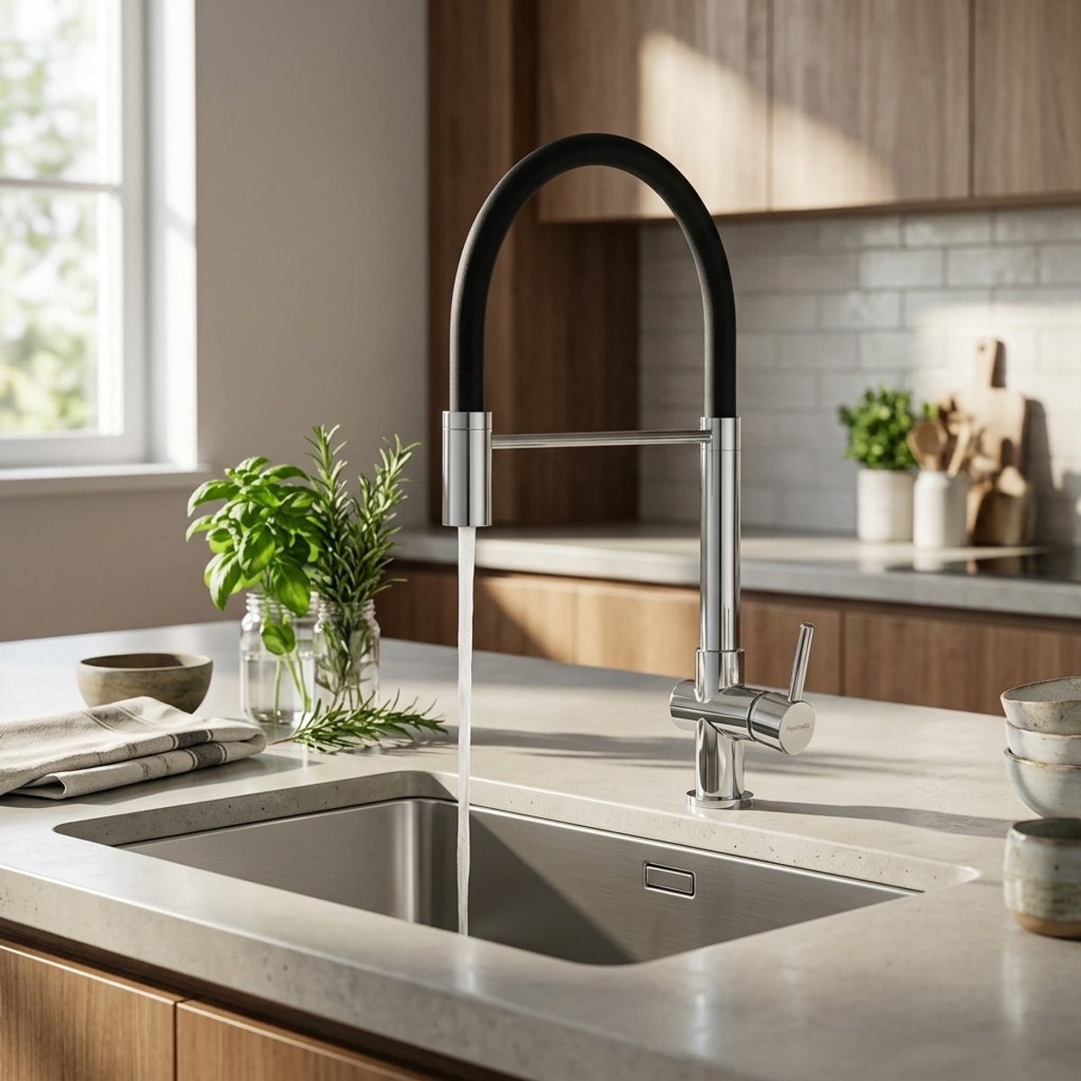 Keukenkraan flexibele uitloop chroom Gastro CR-4400-GT Aquanello