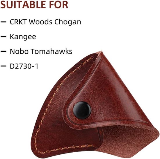 Bijl lederen hoes bijl beschermhoes camping tuin gereedschap 11 cm x 9 cm — afbeelding 2