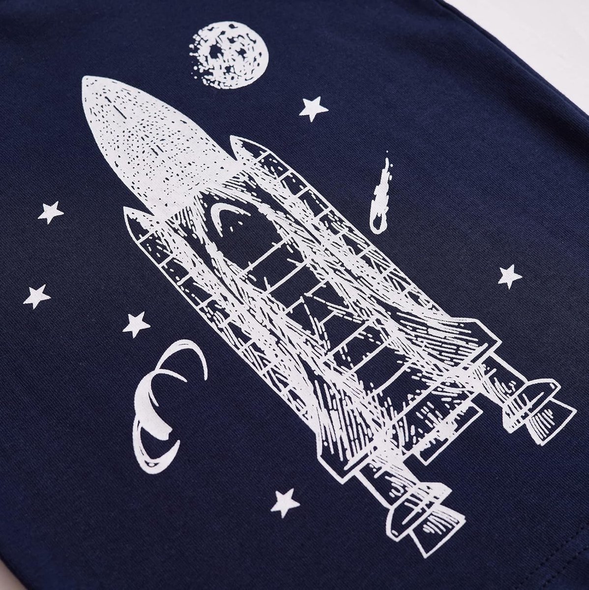 Pyjama voor kinderen, raket, astronaut, haai, dieren, katoen, bijpassende kleding, leeftijd 1-12 jaar