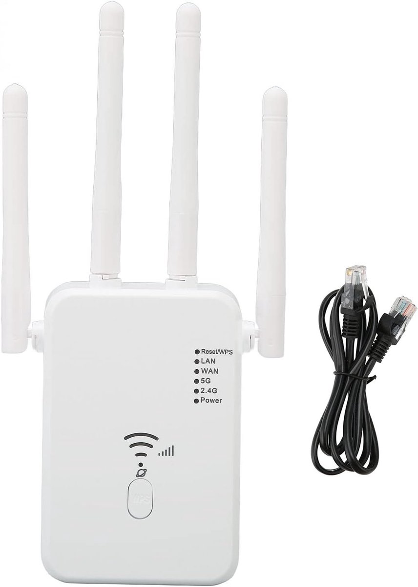 WiFi Range Extender, Dekking Tot 105 Apparaten met 5G Dual-band Draadloze Signaalversterker en Repeater, Tot 1200 Mbps Snelheid