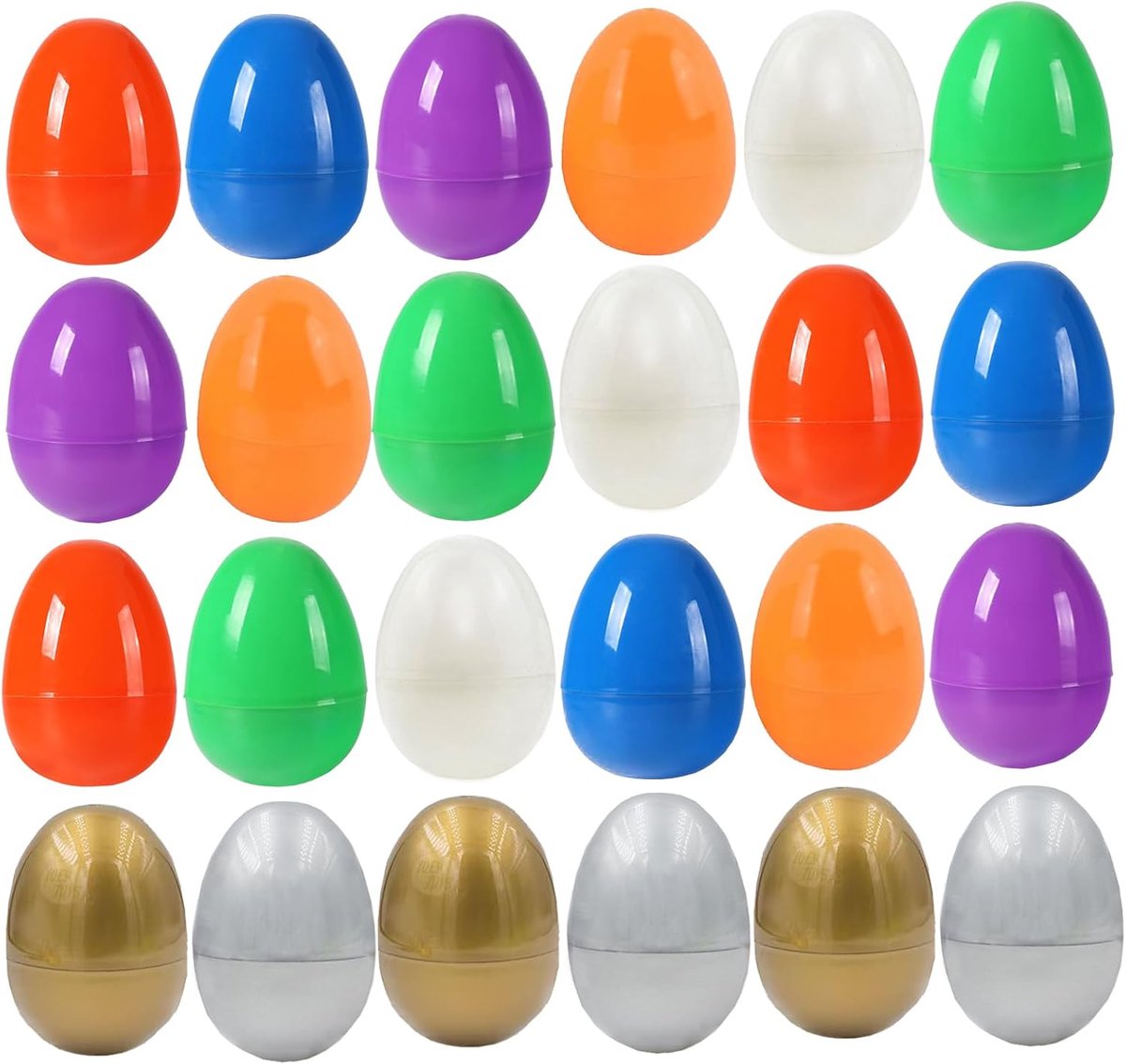 24 stuks heldere plastic paaseieren lege bulk, 6 cm vulbaar verrassingsei voor paaseierenjacht, mandvullers