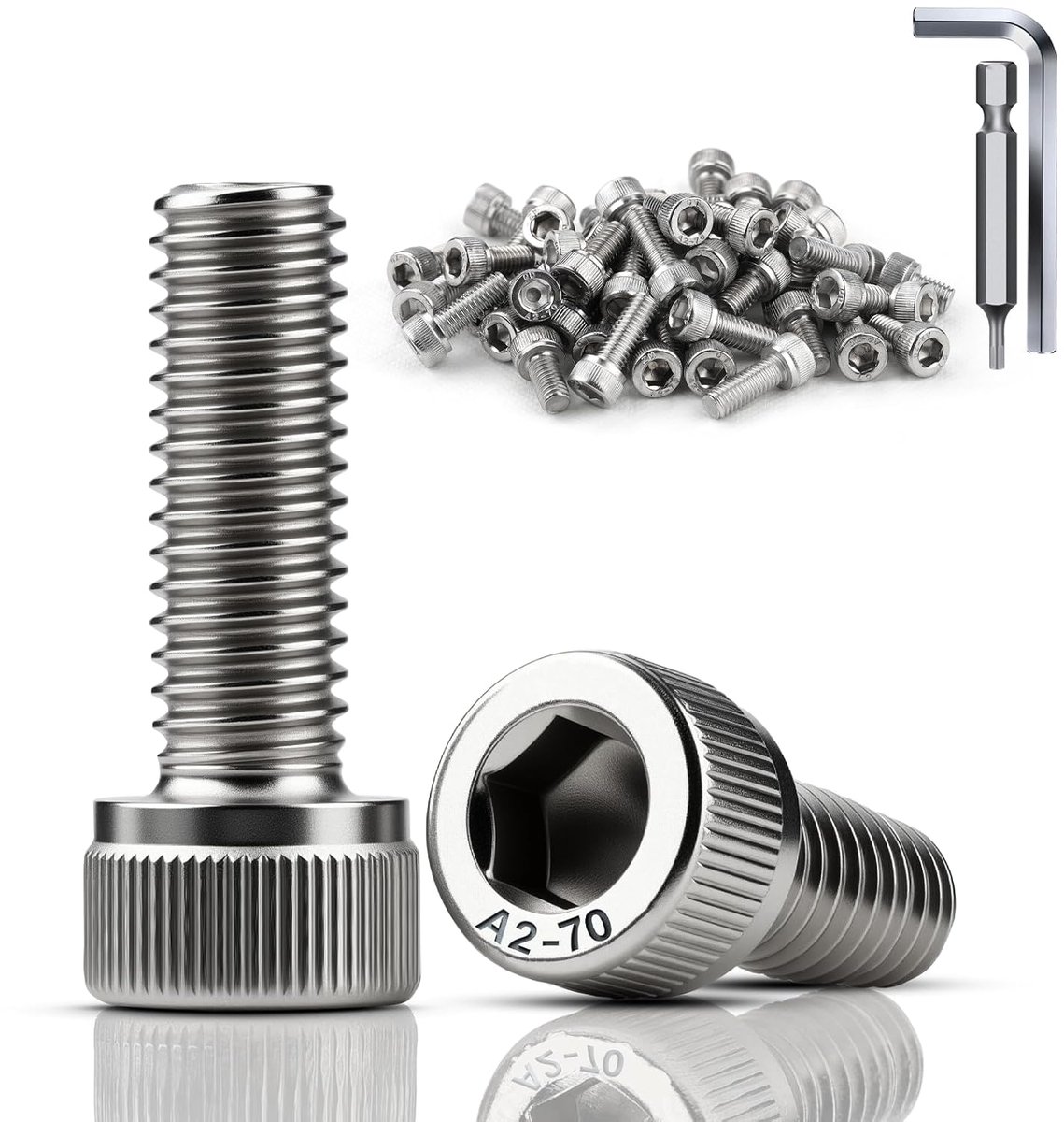6 stuks cilinderkopschroeven M10 x 30 mm schroeven roestvrij staal A2 V2A DIN 912 zeskantschroeven cilinderschroeven met binnenzeskant volledige schroefdraad inbusschroeven voor mechanische
