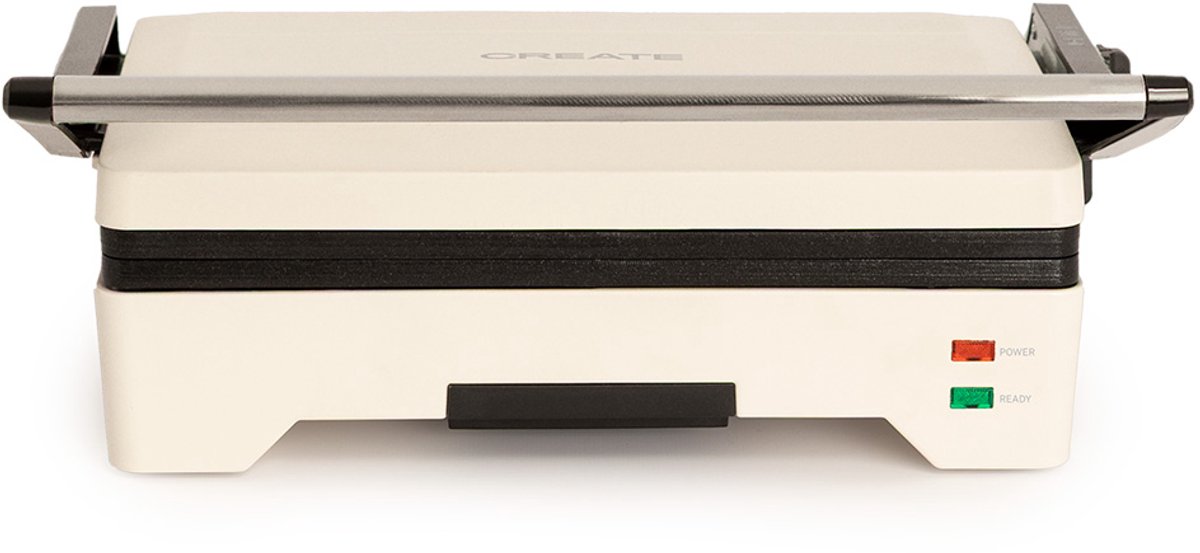 STONE GRILL EASY - Multifunctionele uitklapbare grill en paninimaker van 1600 W - Gebroken wit