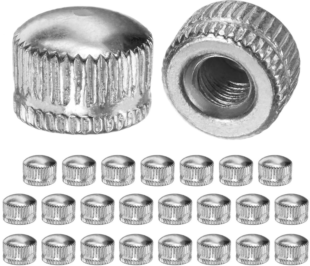 25 Stuks Draadmoeren M5*11mm voor Lampen, Vervangende Behuizing en Decoratieve Verlichting, Knopmoeren in Chroomafwerking
