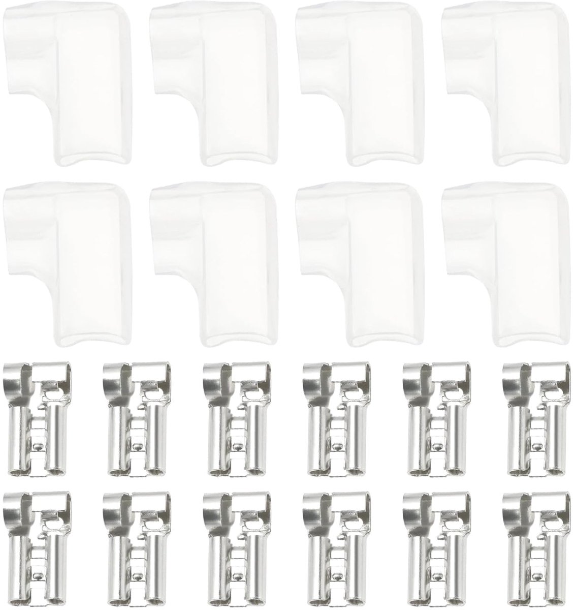 Spade Crimp Terminals 4.8mm - 100 stuks - Inclusief PVC Isolatiehoezen - Veilige verbindingen voor apparatuur - ShopVlot