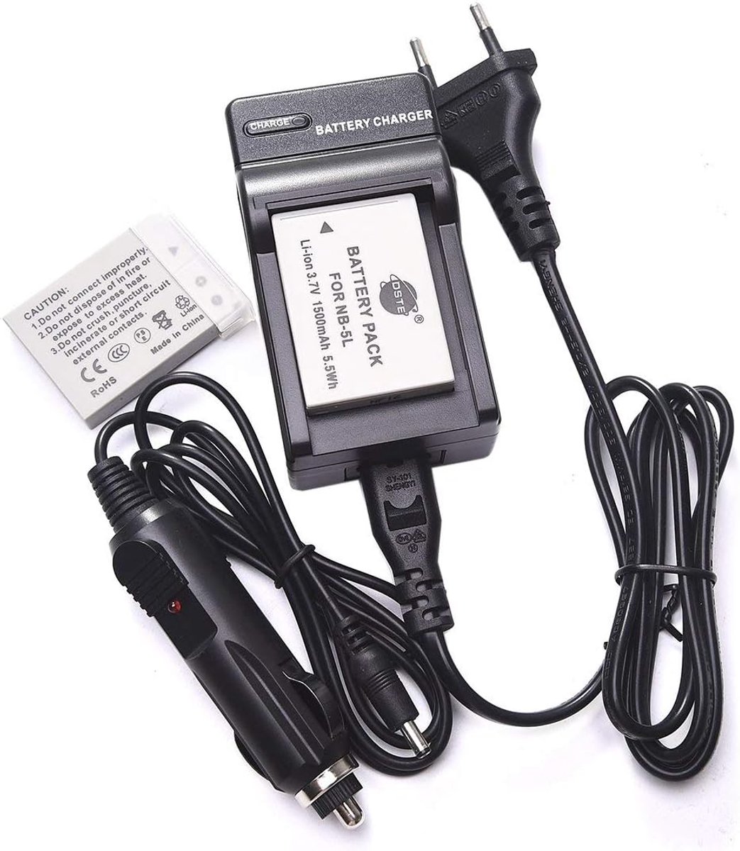 DSTE 2pcs NB-5L Battery and Charger Compatible with Canon PowerShot S100 SD700 IS SD790 SD800 - ShopVlot