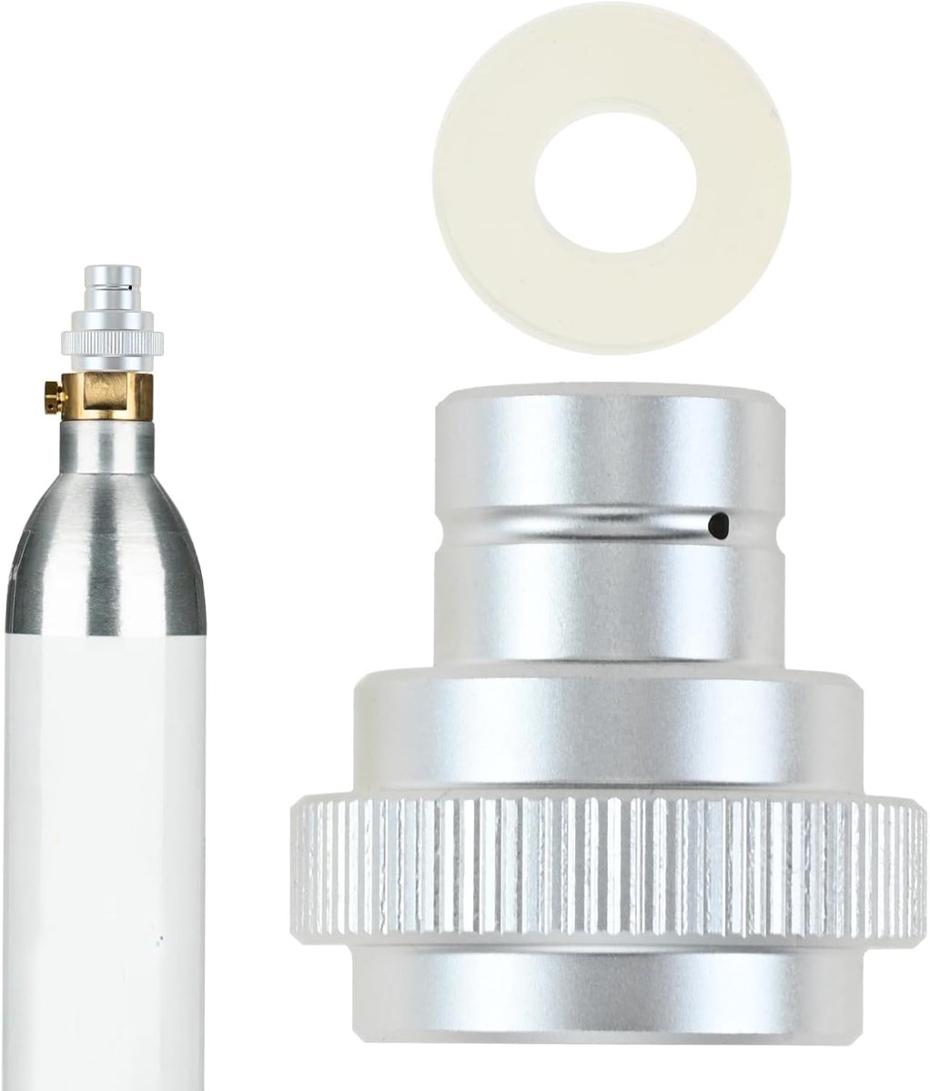 SnelShoppen - CO2 Quick Adapter voor Soda-Stream DUO, ART en TERRA - Geschikt voor 425g CO2 Flessen met TR21-4 Draad - Aluminium Adapter - Zilver