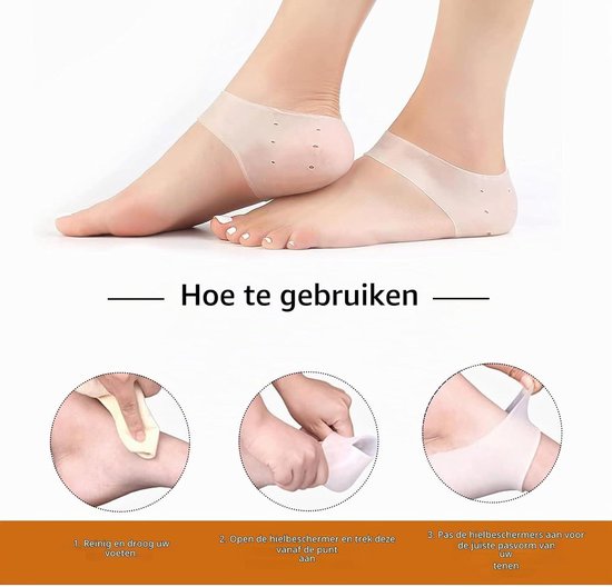Zachte silicone hielbescherming, 4 paar hielkussens voor hielspoor, comfortabele inlegzolen voor pijnverlichting en ondersteuning — afbeelding 2