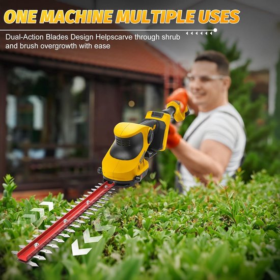 Telescopische heggenschaar 3-in-1 grasschaar struikschaar compatibel met Dewalt 20V 18V (zonder batterijen), lange elektrische heggenschaar met telescoopstang telescoopsteel borstelloze motor — afbeelding 4