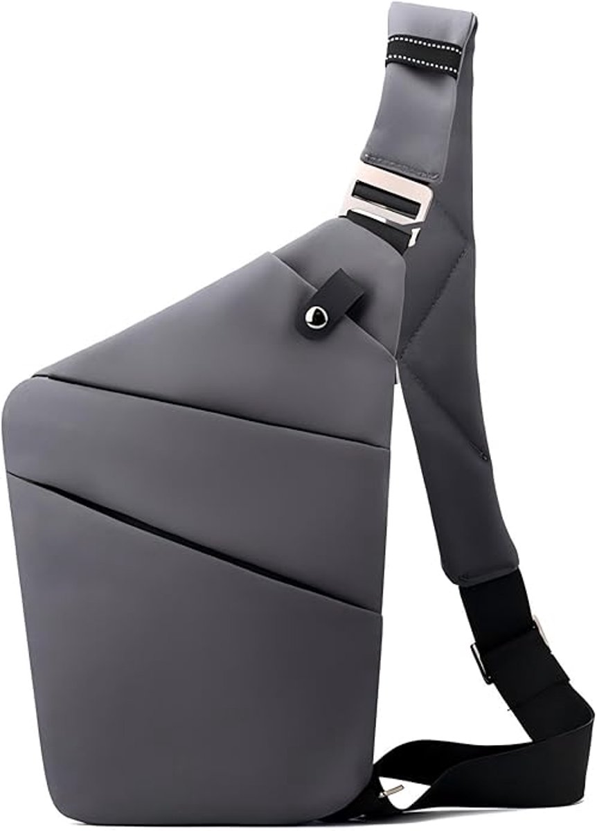Anti-diefstal reistas - Crossbody Sling Bag - Borstzak - lichte borstzak - schoudertas - waterdichte - voor Kamperen, Wandelen, Reizen, Dagelijks - grijs