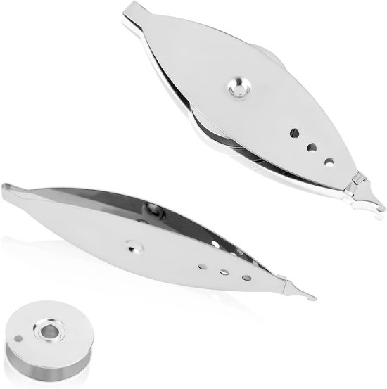 3 Stuks Naaldenspoeltjes voor Beginners met Spoel, Premium Metaal Frivoliteitenspoeltje Brei- en Naaiaccessoires Huishoudelijk Gebruik voor het Maken van Vintage Kant en Doe-Het-Zelfprojecten — afbeelding 4