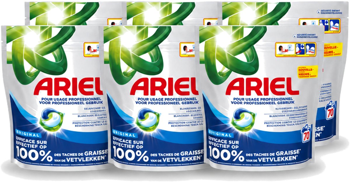 6 x Ariel – Wasmiddel Pods – All-in-1 Regular – 70 wasbeurten - Voordeelverpakking - 6 stuks