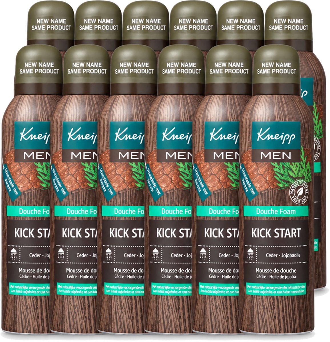 12 x Kneipp - Douchefoam - Ceder & Jojobaolie - Verzorgend - Vegan - 200 ml - Voordeelverpakking - 12 stuks
