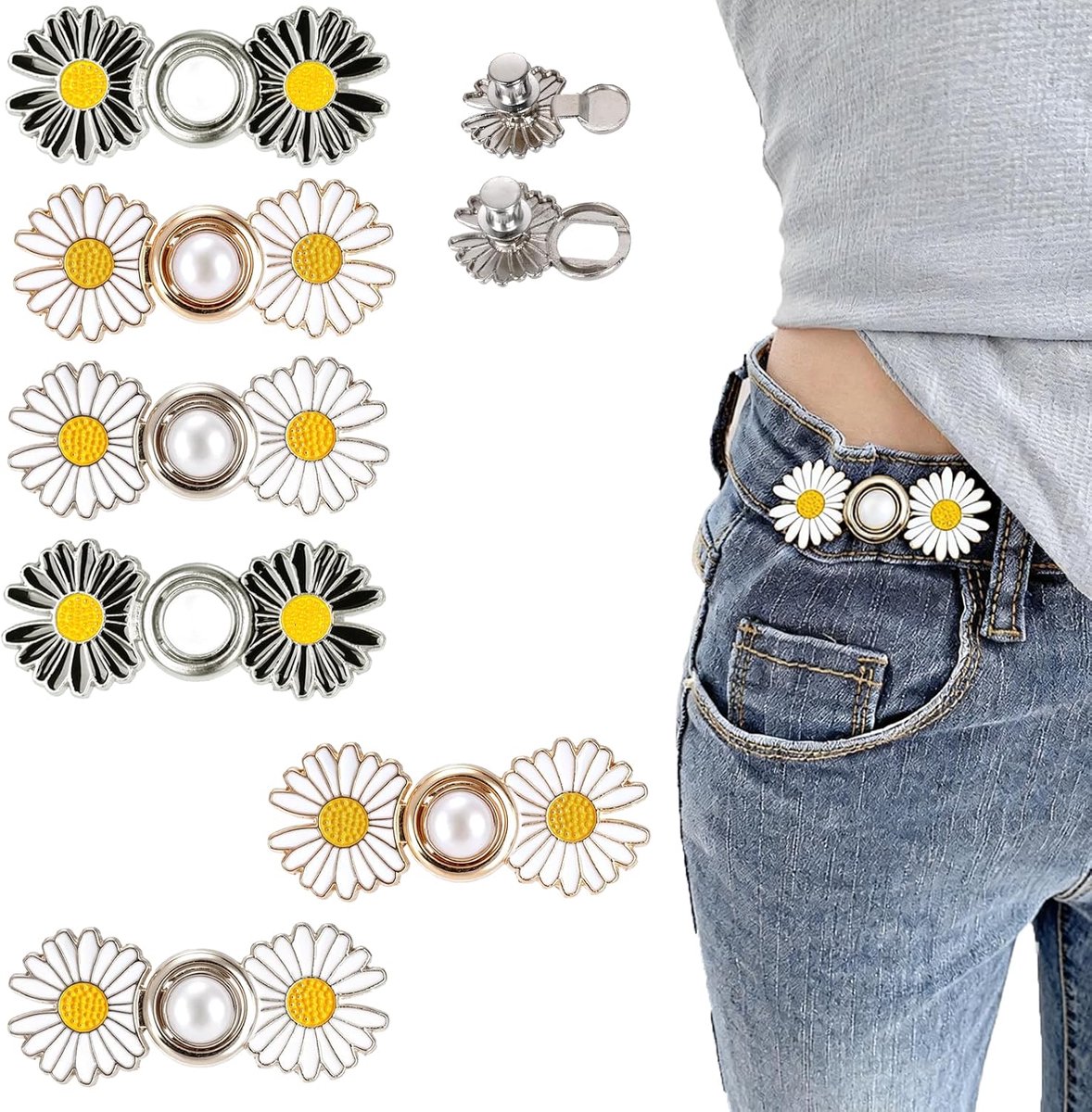 Knopen broek strakker maken clip verstelbare taille gesp taille knopen broekband strakker maken geen naaien jeansknopen broek taille gespen knoop voor losse jeans
