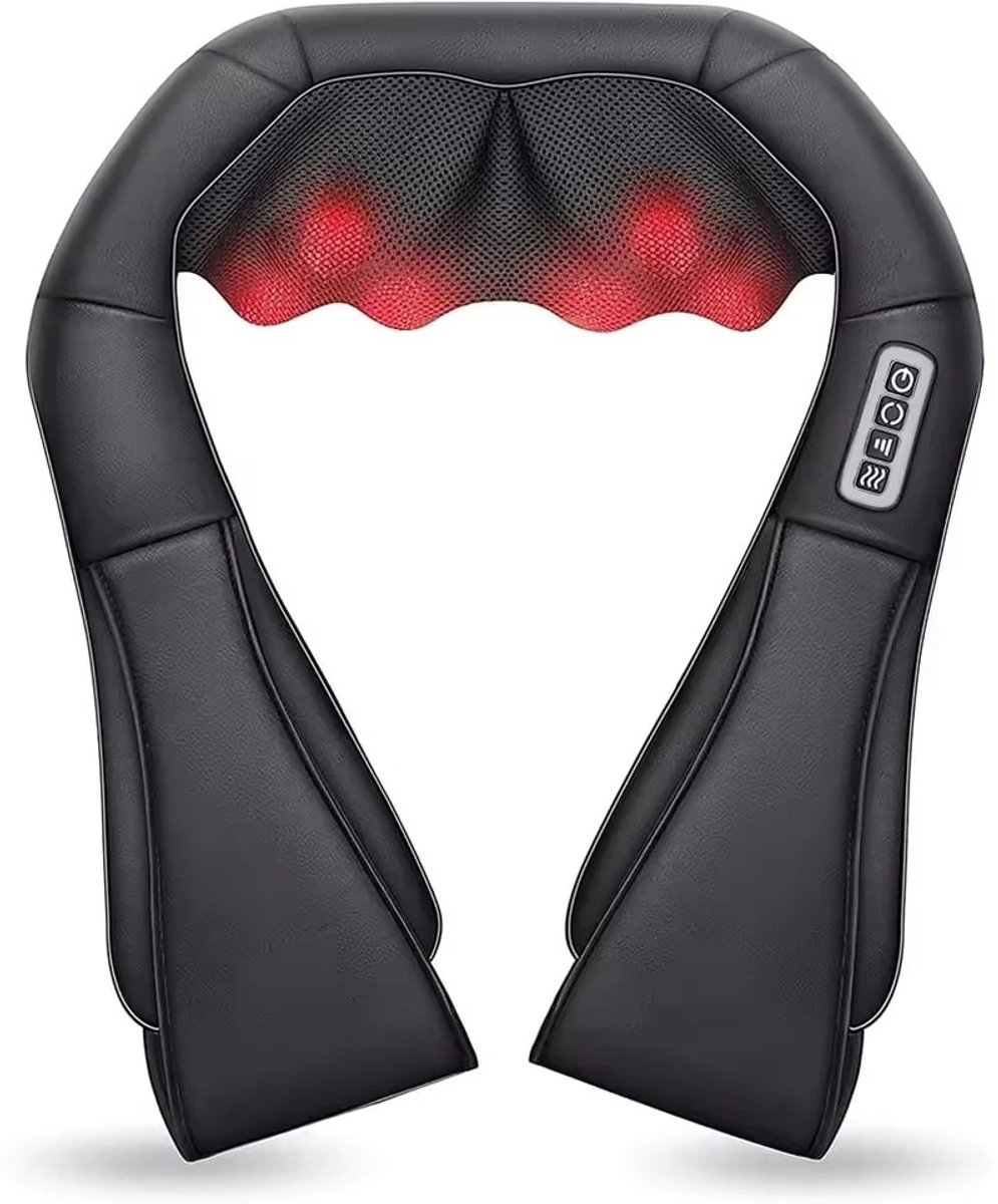 Atlasyx nekmassage apparaat - Massagekussen - Rugmassage apparaten - Shiatsu massagekussen - U-vorm - Warmtefunctie - Zwart