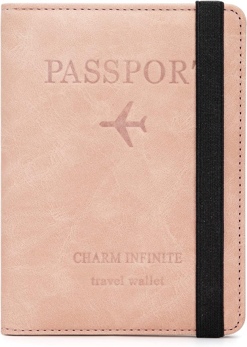 PU leather passport cover, pink - ShopVlot