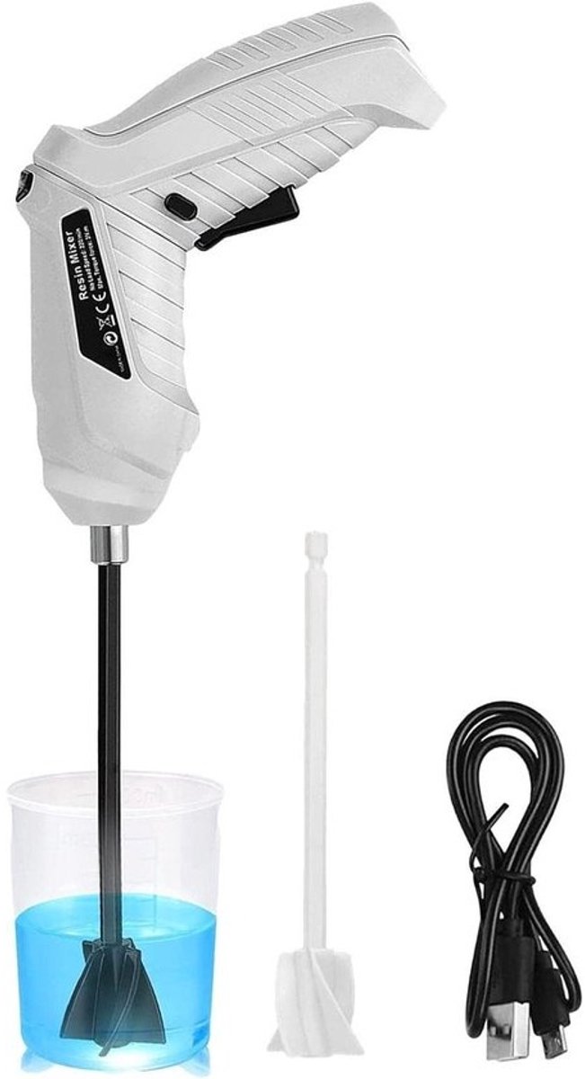 Epoxyharsmixer - Elektrische roerder - Hars mengen - Oplaadbaar via USB - 2 paletten - Uniek