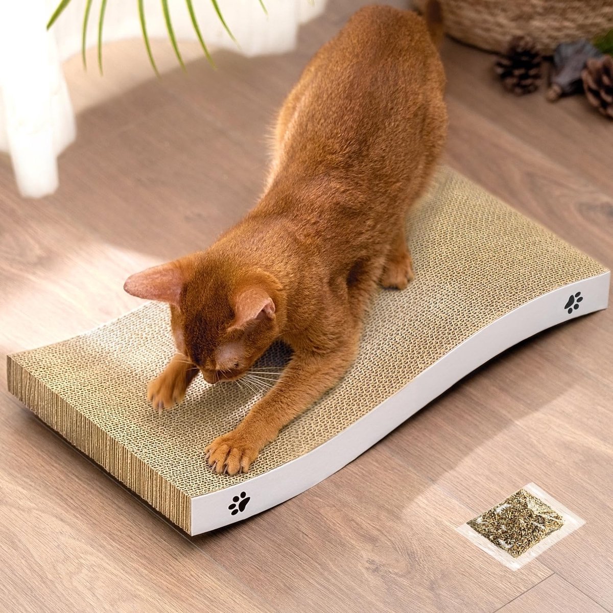 Cat Scratcher Cat Scratching Board Karton Cat Scratchers met Premium Scratch Texturen Ontwerp Duurzaam Krabkussen Omkeerbaar, Grote Verpakking van 1