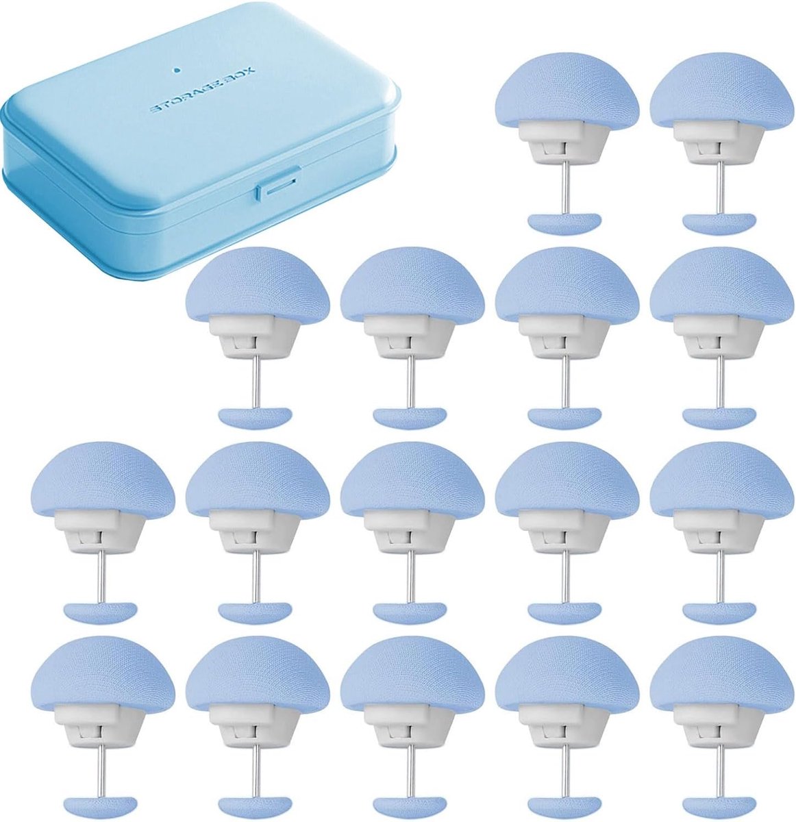 16 stuks dekbedhouders, dekbedclips, dekbedclips fixer met opbergdoos dekbedovertrek klem Handig gereedschap om te bevestigen (beige, roze, blauw, groen) (blauw)