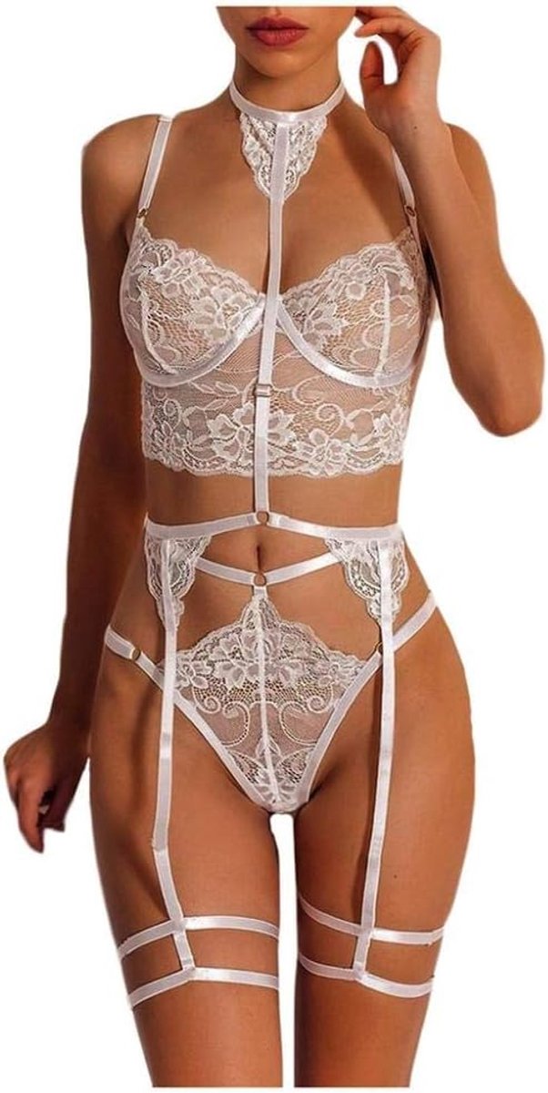 Lingerie & ondergoed Sexy Lingerie Dames Kanten Beha String Set Ondergoed Pyjama