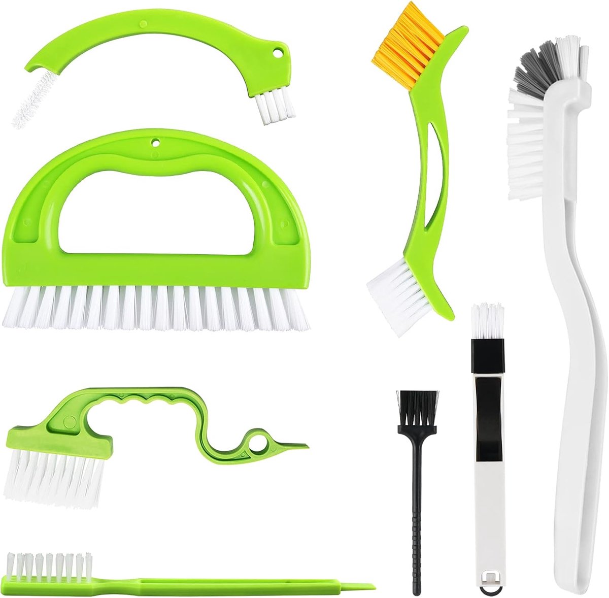 8 Pack Grout Cleaner Brush, Hand-held Groef Gap Cleaning Tools Tegel Joint Scrub Borstel om diep schoon te maken, Huishoudelijke Reinigingsborstels voor Raamdeur Track, Kachel Tops, Douche, Keuken,