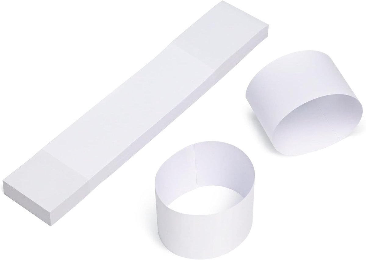 100 Lege Witte Bankbiljetten Bands voor Contant geld, Zelfklevende Valuta Banden, 205 x 39mm Bill Wrappers