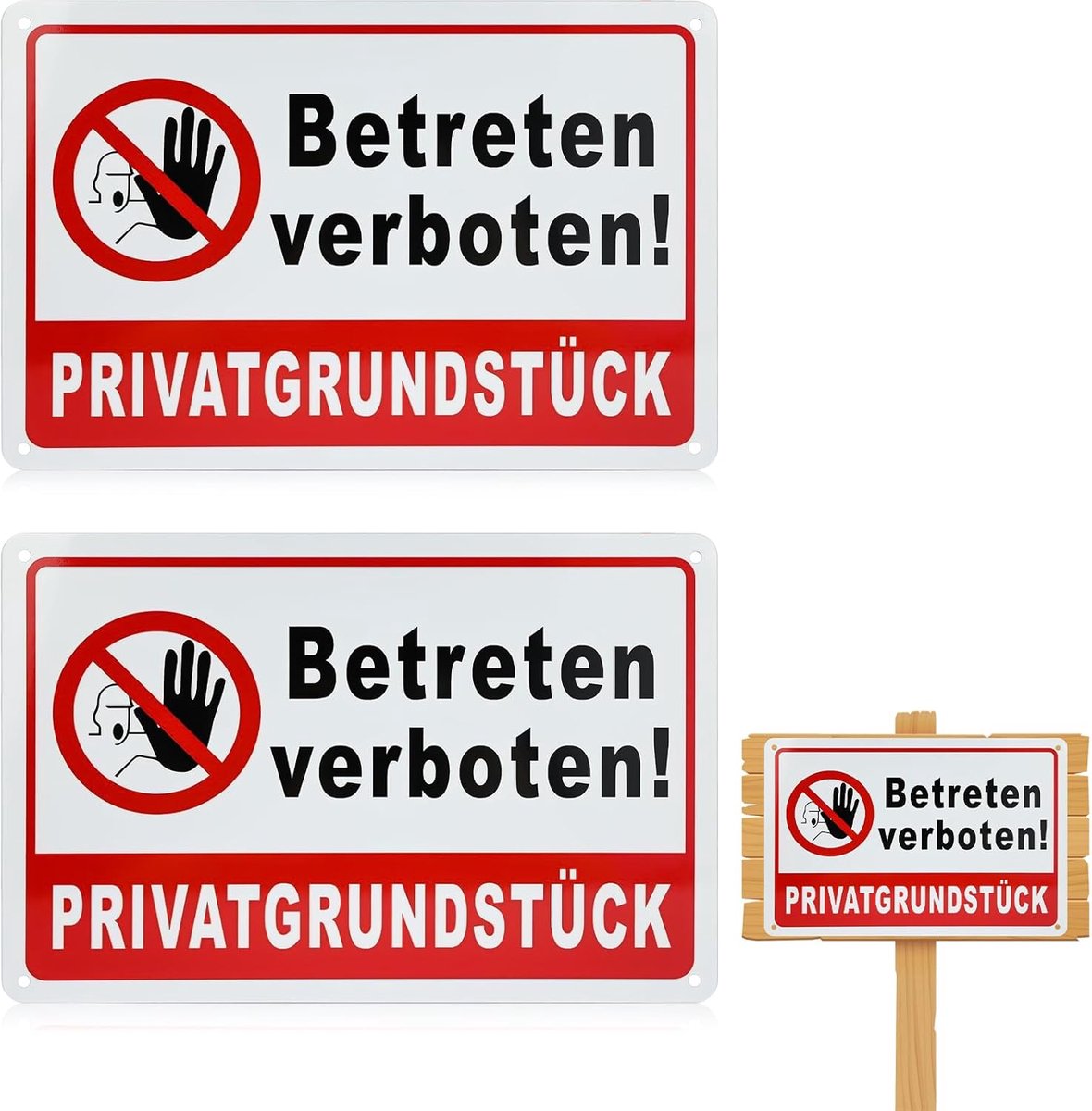 2 stuks prive-eigendomsbordjes - parkeerverbod bord - bord voor privé-eigendom van aluminium, borden geschikt voor privéruimtes en openbare plaatsen binnen en buiten