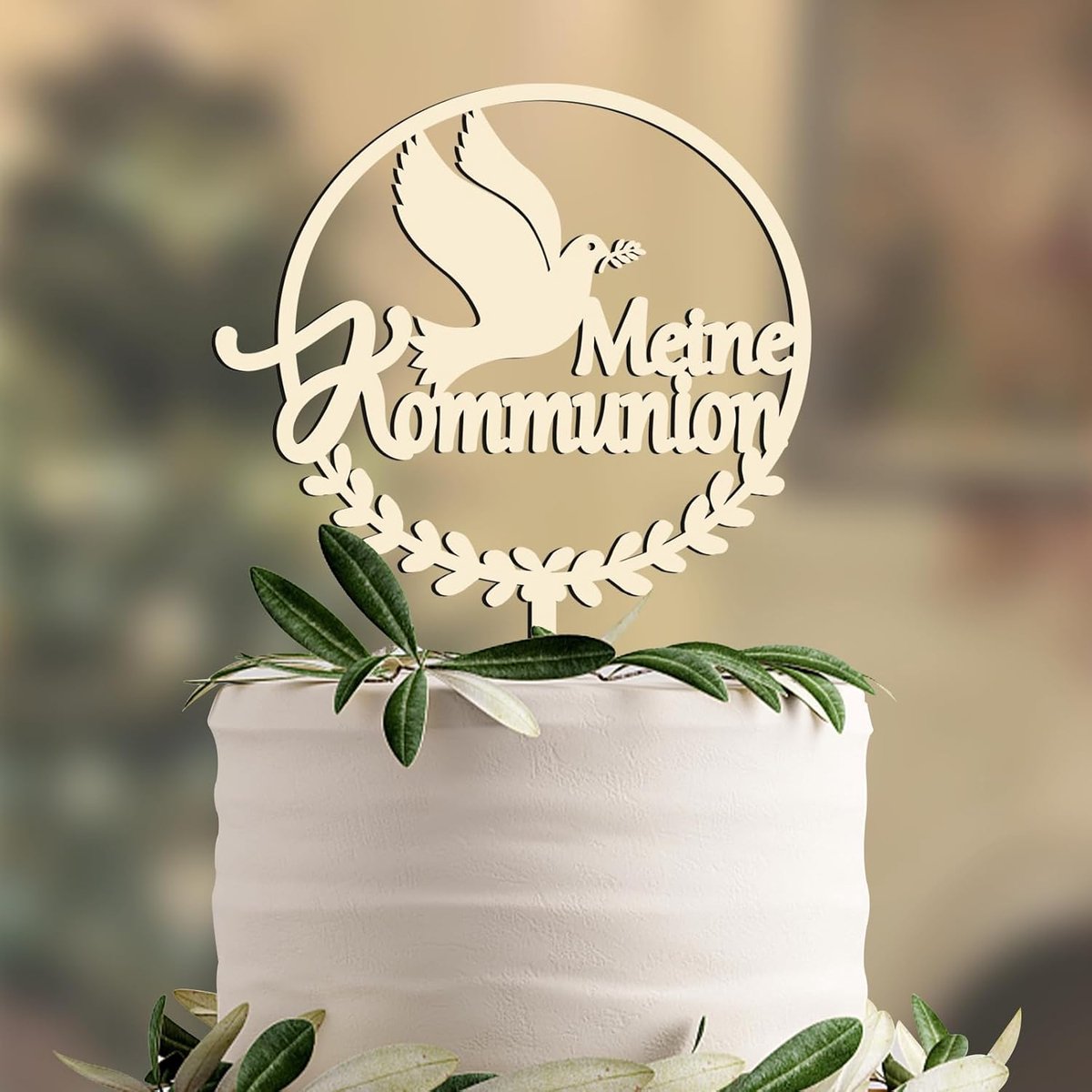 Hout, taarttopper, taartdecoratie, mijn communie, communie, taarttopper, communie, decoratie