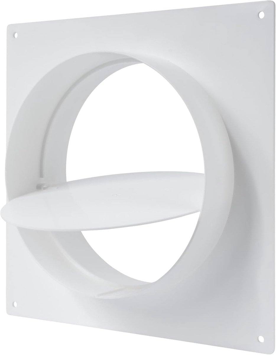 150 mm/6 inch witte luchtventilatieflens met sluiter - kunststof ventilatiebuisconnector - ronde kanaaladapter voor flexibele of stijve buizen in HVAC-kanaal- en ventilatiesystemen