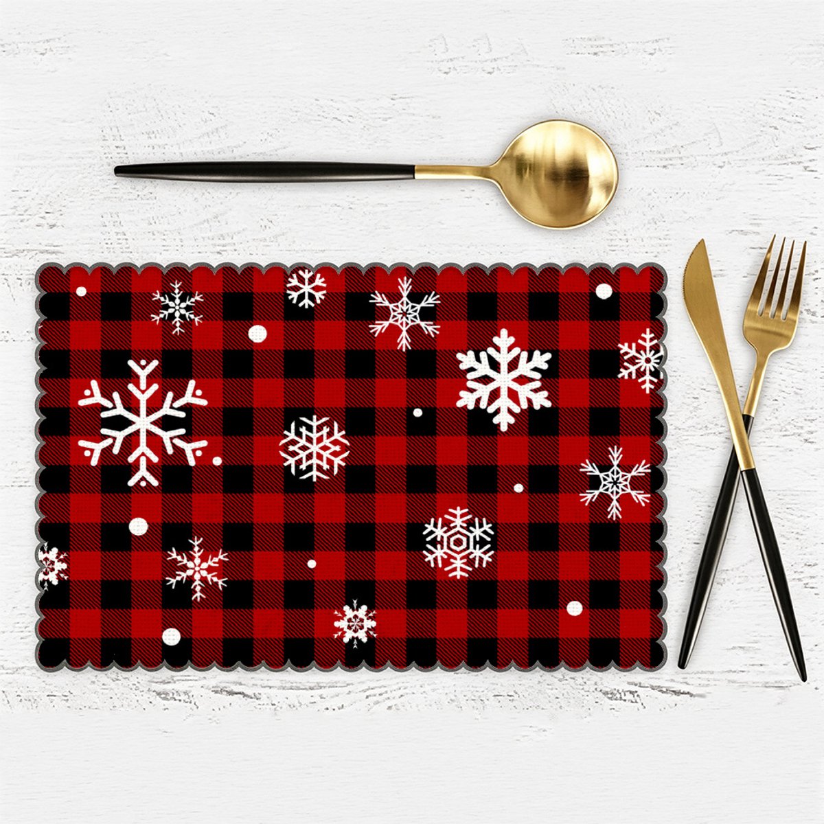 8Pcs stoffen kerstservetten met Buffalo-ruitmotief – Rood-witte diner-servetten in landelijke ruitstijl – Herbruikbare - wasbare servetten voor kersttafeldecoratie – 30 x 45 cm