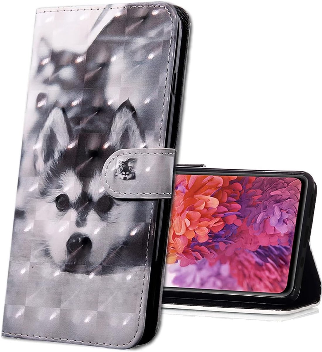 E4 mobiele telefoonhoes, lederen beschermhoes portefeuille hoes flip case 3D patroon cover met kaartenvak magneet hoes voor Motorola Moto E4., F2