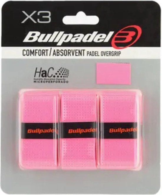 Bullpadel Overgrip GB-1201 (padel) 3 stuks Kleur : Roze Neon Bullpadel Overgrip GB-1201 (padel) 3 stuks Kleur : Roze Neon