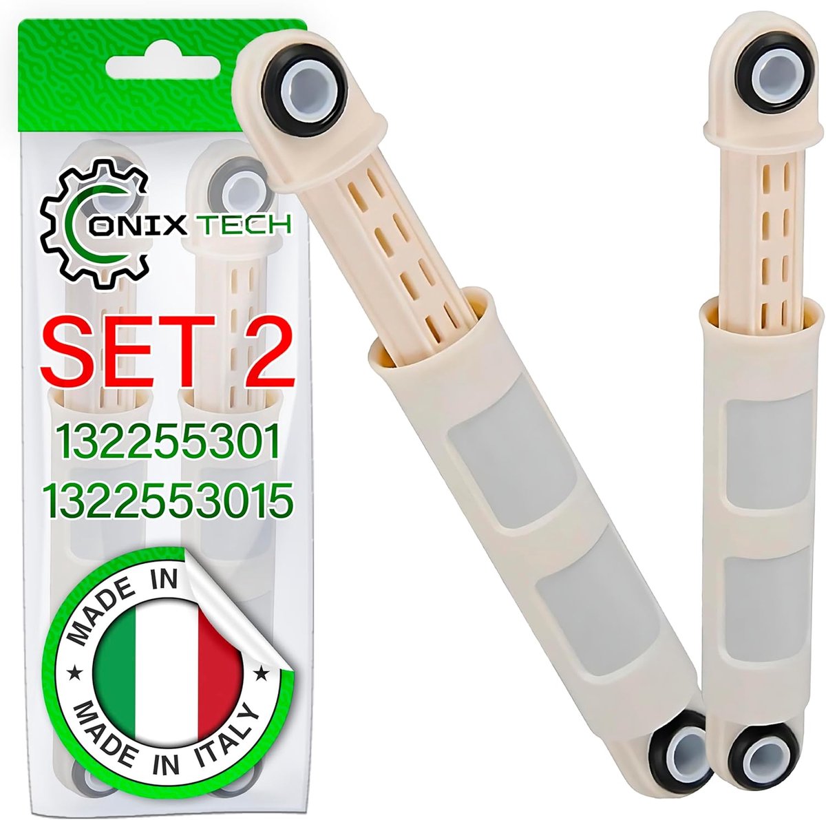 SnelShoppen - Set van 2 Schokdemperwasmachines 215mm-300mm - 80N - Hoogwaardige Schokdempers - Duurzaam en Betrouwbaar - 5 Jaar Garantie - Italiaans V