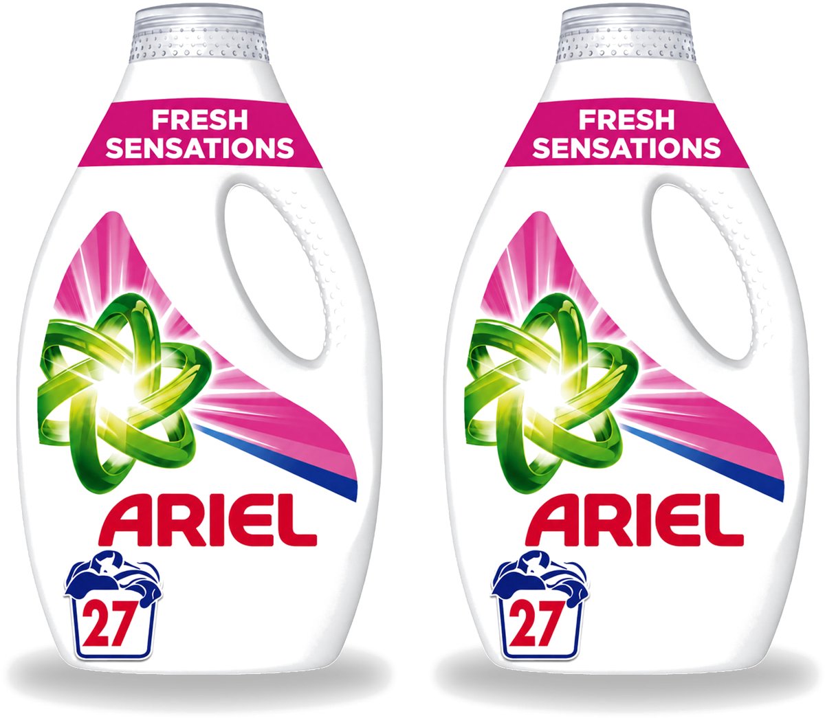 2 x Ariel Original - Fresh Sensations - Vloeibaar Wasmiddel - Witte en Lichtgekleurde Was - 27 Wasbeurten - Voordeelverpakking - 2 stuks