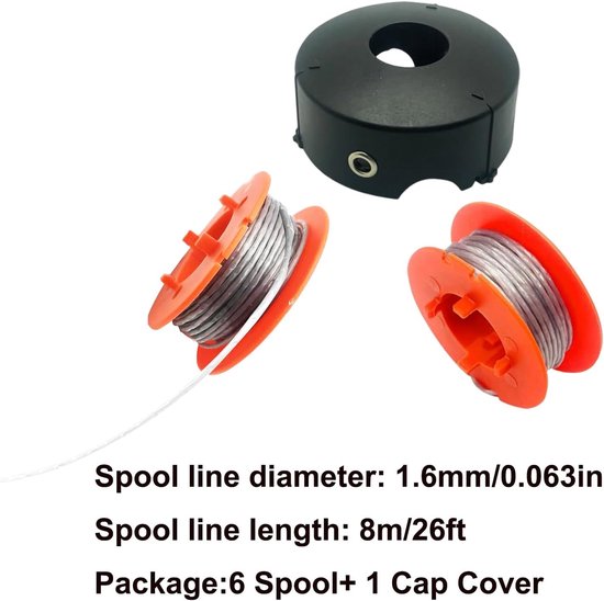 Grastrimmerspoel compatibel met Bosch ART 23 26 30 Combitrim Easytrim grastrimmer Pro-Tap automatische spoellijn met F016L71088 deksel (3 spoelen + 1 dop) — afbeelding 5