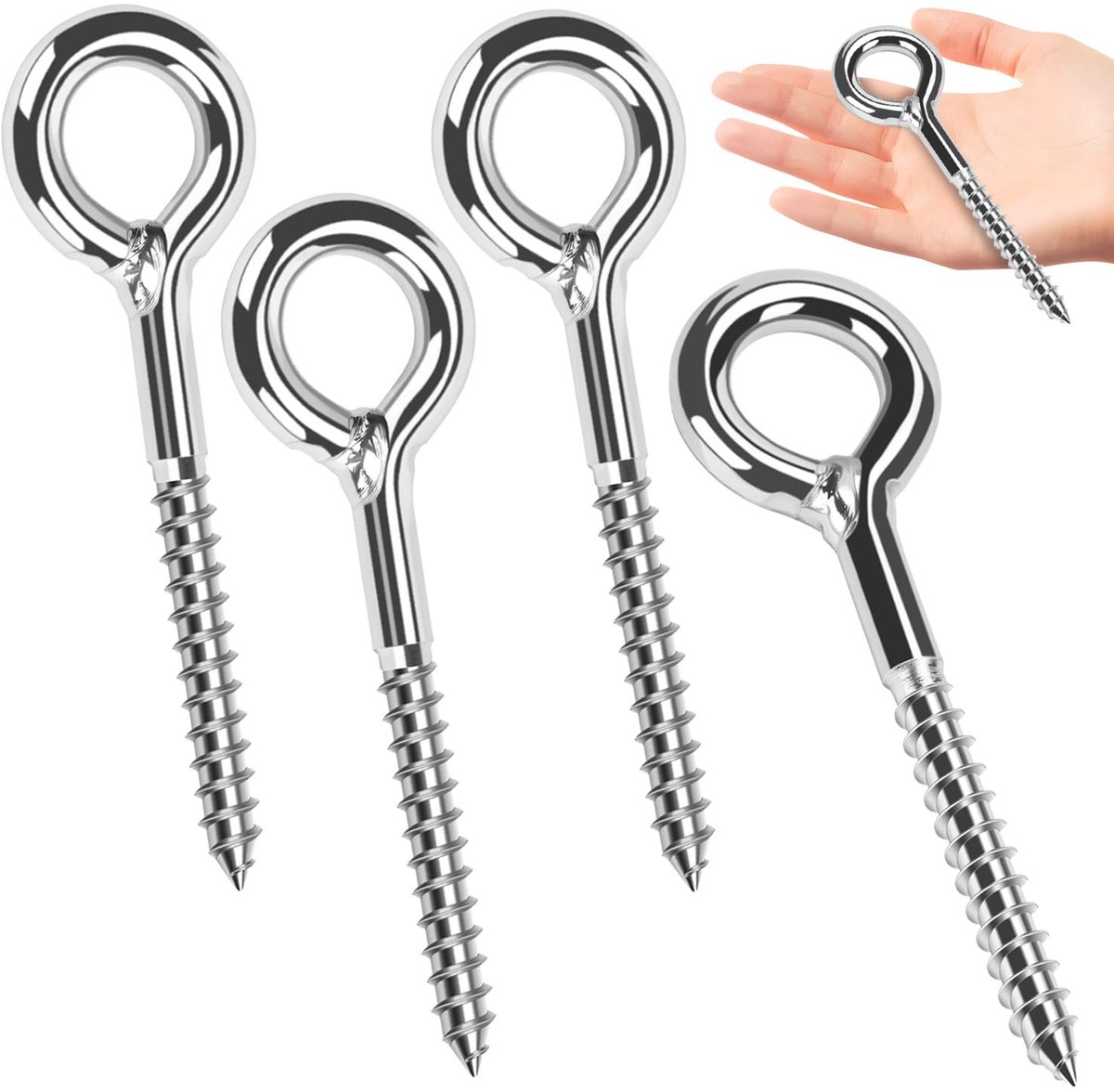 Oogbout M10*90mm roestvrij staal 4Pcs