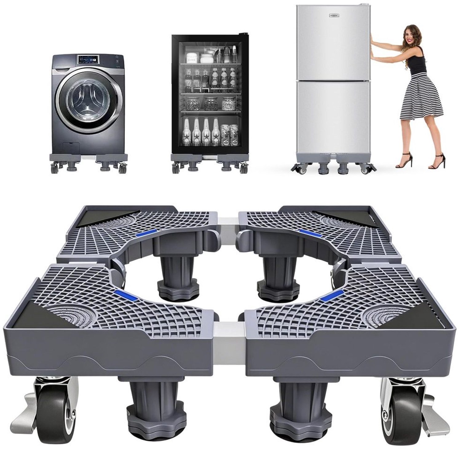 Verstelbare Mobiele Basis voor Wasmachine en Koelkast