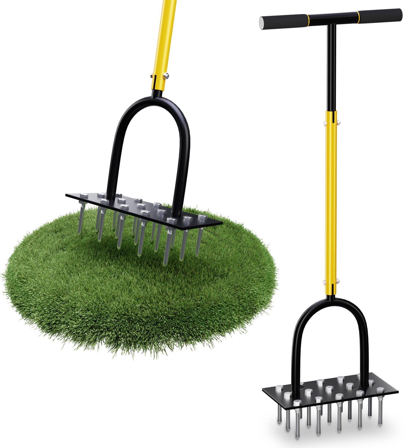 Gazonbeluchter met 15 Stalen Spikes voor Optimale Bodemverzorging