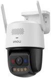 Witte Imou Titan Pro buiten-PTZ-camera met twee antennes, zwarte cameralens en vier infraroodlampen.