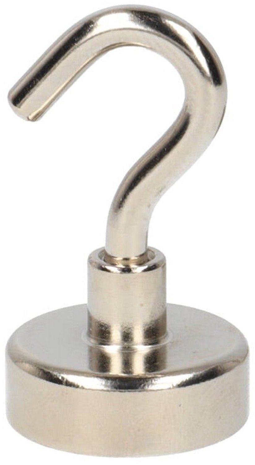 Neodymium Haakmagneet Ø20 x 7 mm N40 stalen pot NiCuNi – 4 stuks