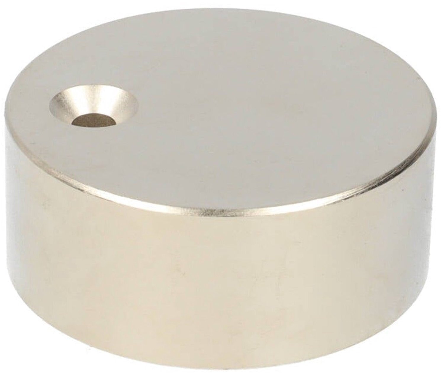 Neodymium Schijfmagneet Ø60 x 25 mm N48 NiCuNi met met boor-/verzinkgat