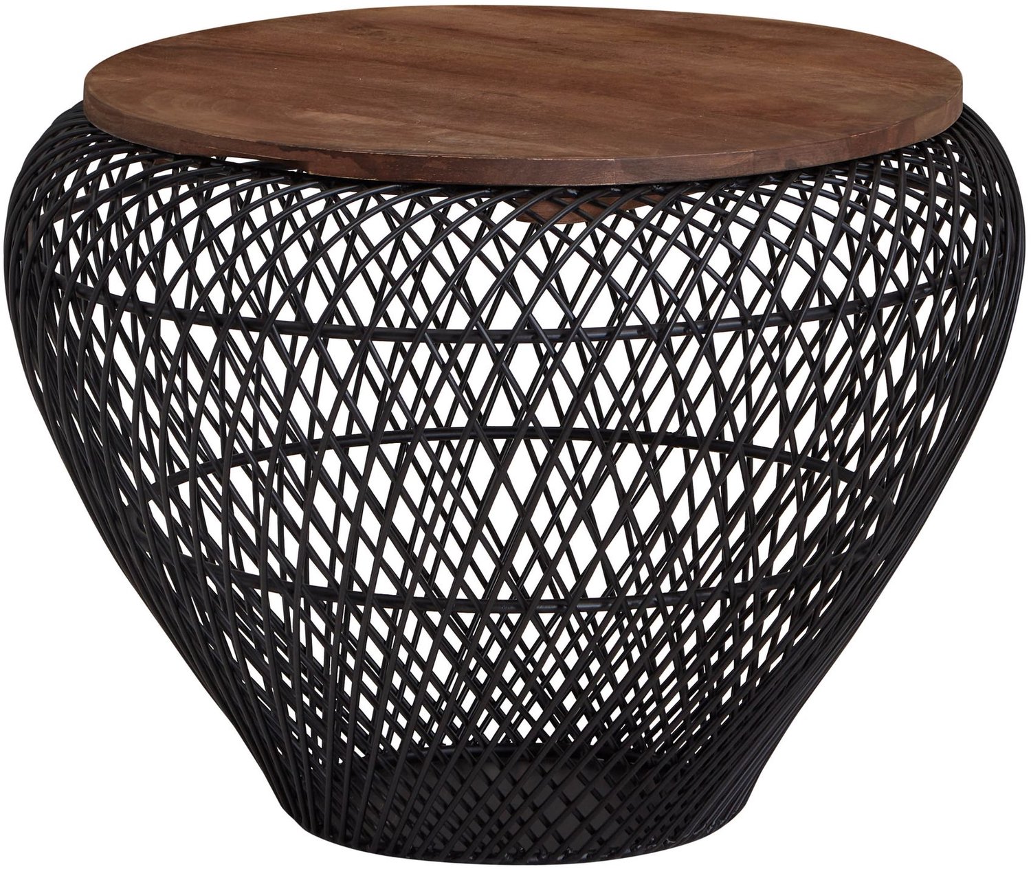 Cosmo Casa Salontafel - Massief mangohout - IJzeren onderstel - 60 x 60 x 45 cm Bruin / Zwart